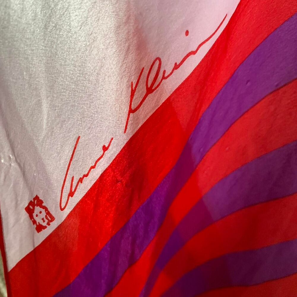 Anne Klein Red and Purple Scarf Wrap - Picture 2 of 6